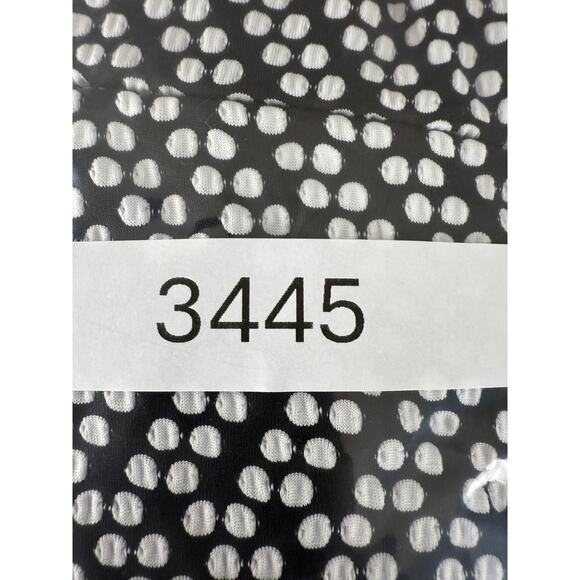 Lane Bryant Plus Sz 28 Stretch Polka Dot Faux Wrap Midi Dress Black White Lined - Picture 9 of 9